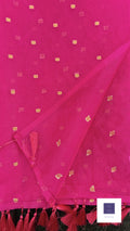 So elegant simple organza saree - Hot Pink
