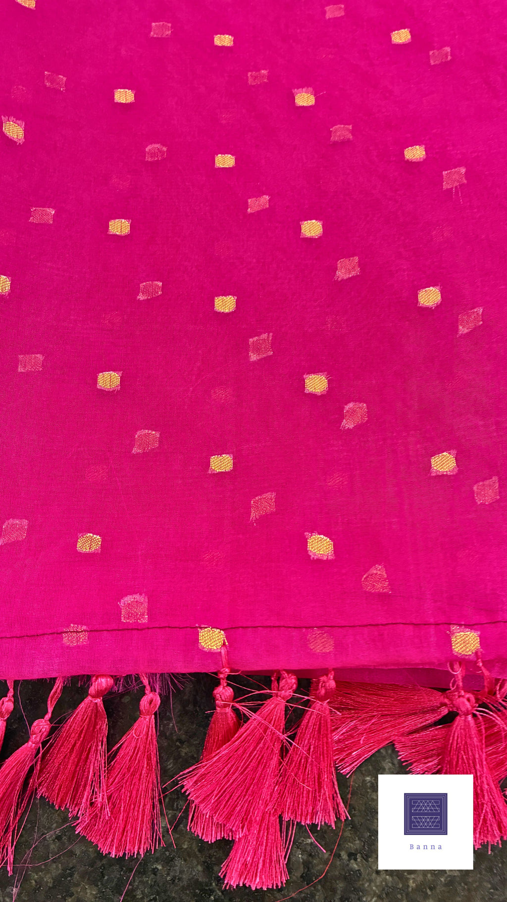 So elegant simple organza saree - Hot Pink
