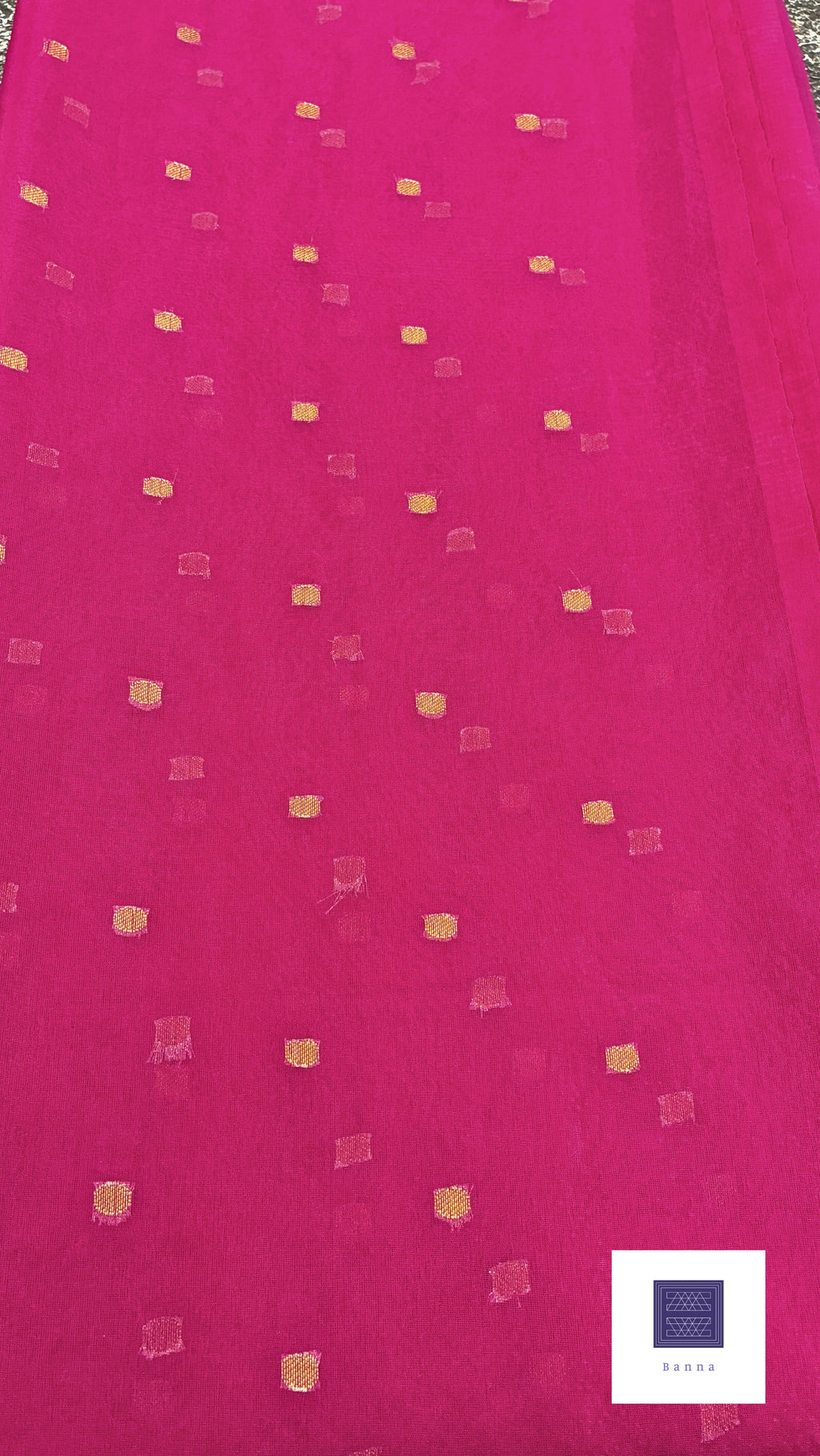 So elegant simple organza saree - Hot Pink