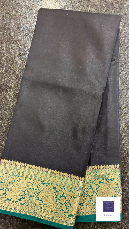 Chiffon Silk contrast Black and green