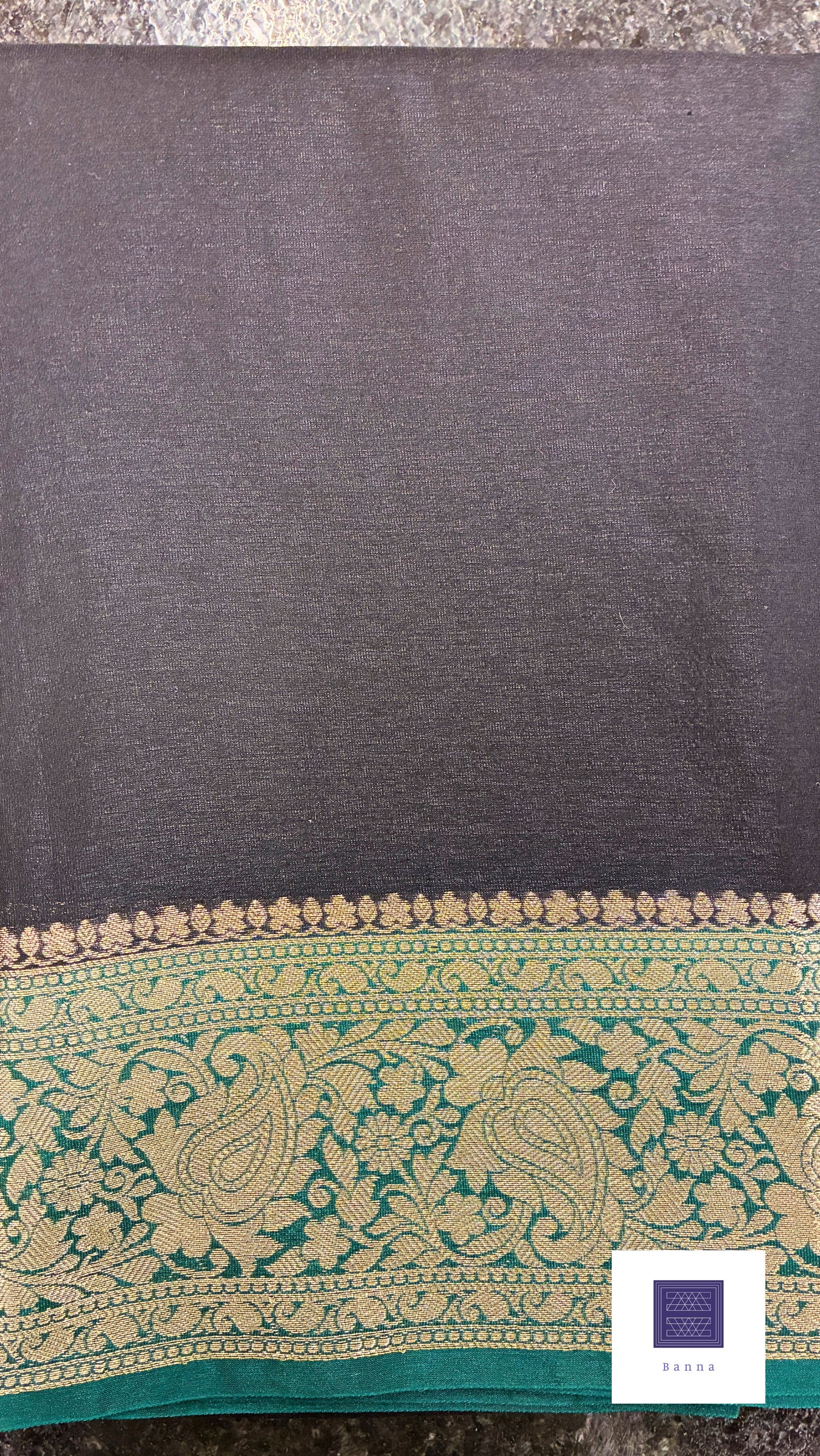 Chiffon Silk contrast Black and green