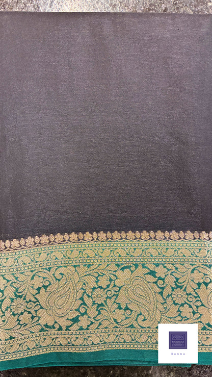 Chiffon Silk contrast Black and green