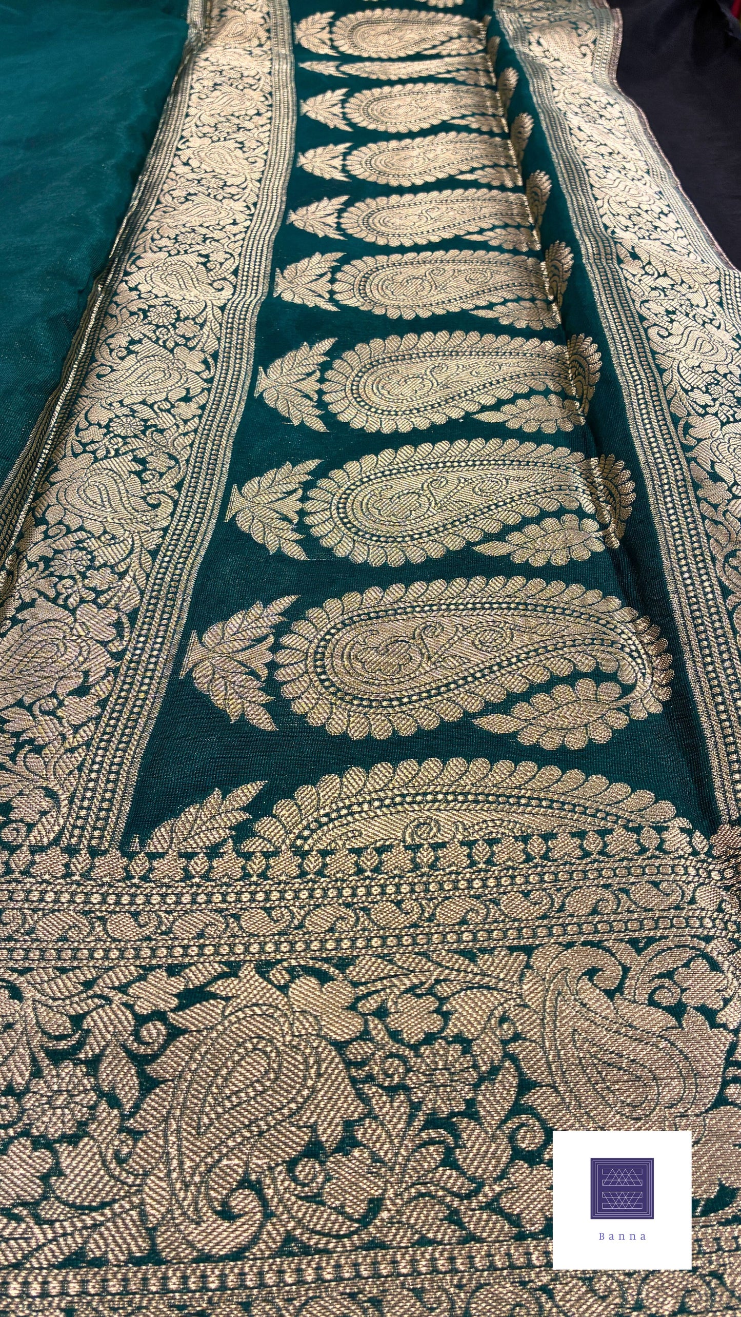 Chiffon Silk contrast Black and green