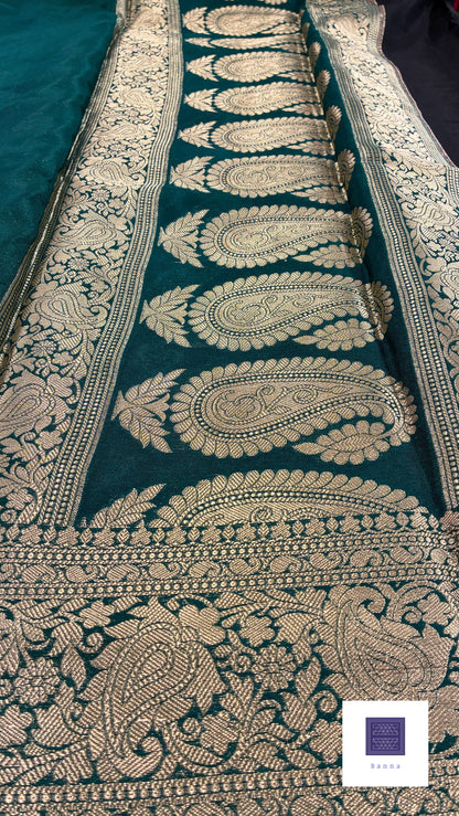 Chiffon Silk contrast Black and green