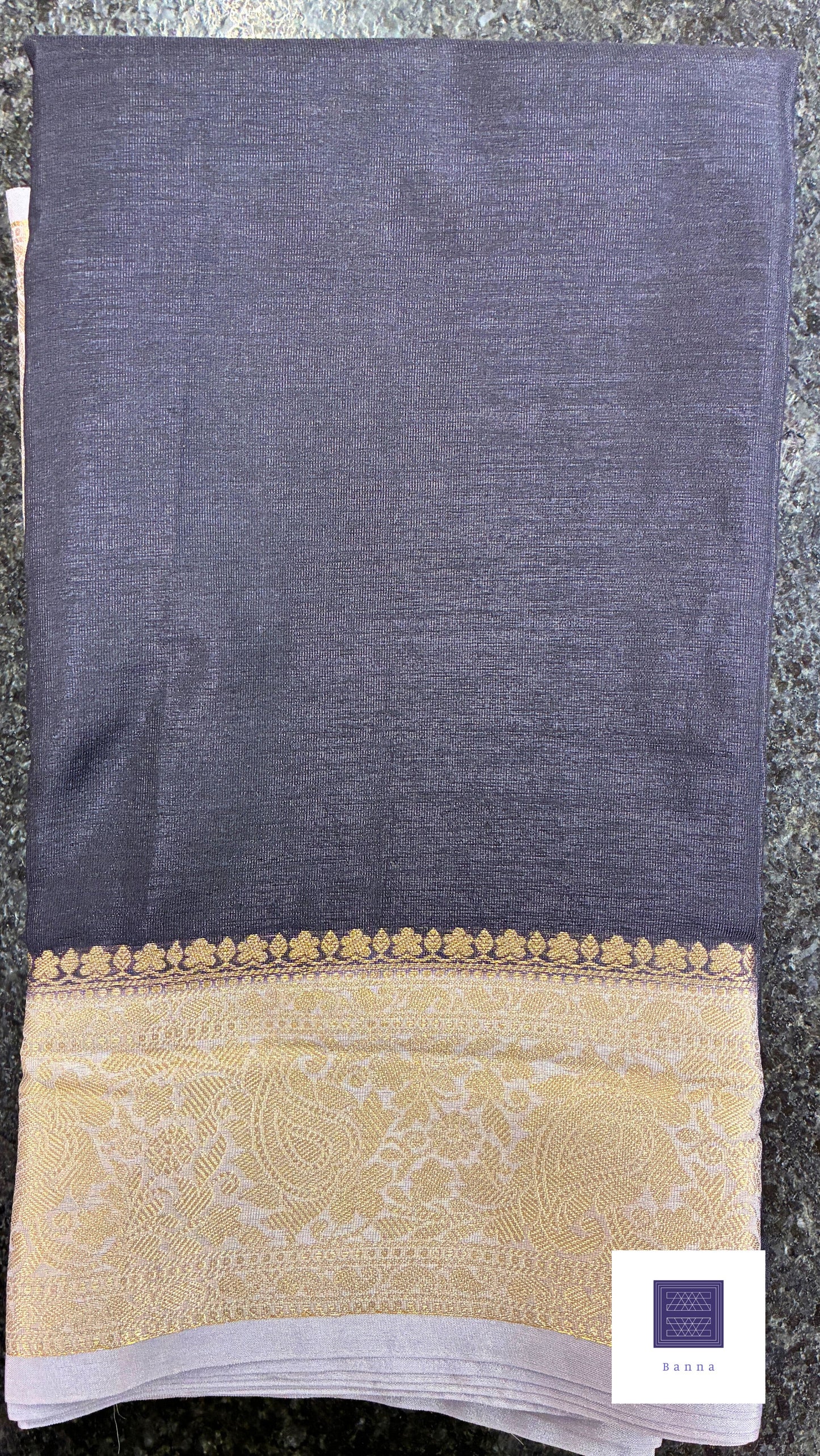 Chiffon Silk contrast Black and Light grey