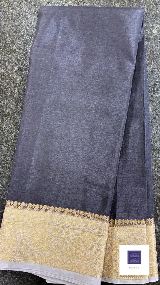 Chiffon Silk contrast Black and Light grey