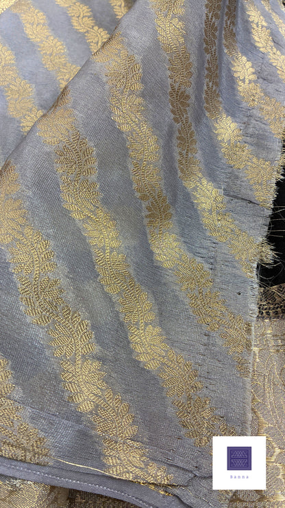 Chiffon Silk contrast Black and Light grey