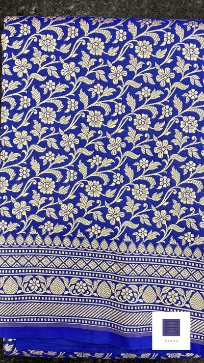 Handloom Katan Silk saree - Royal Blue
