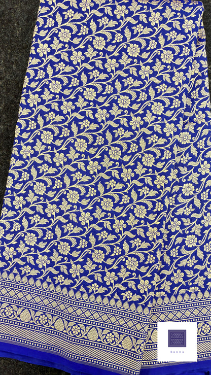 Handloom Katan Silk saree - Royal Blue