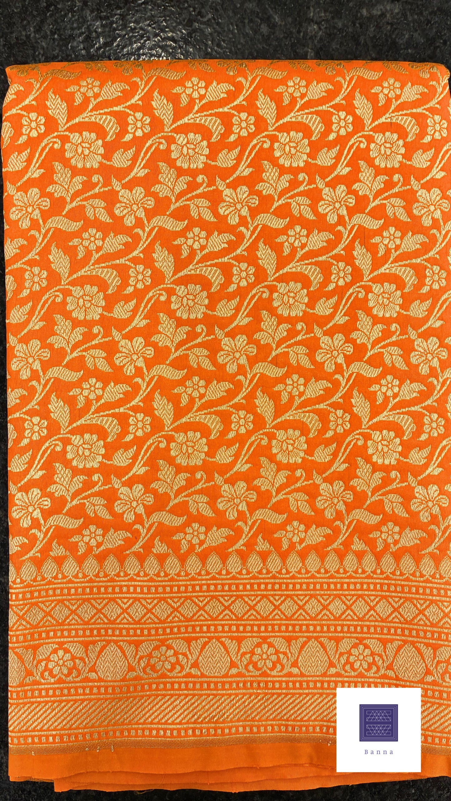 Handloom Katan Silk saree - Orange
