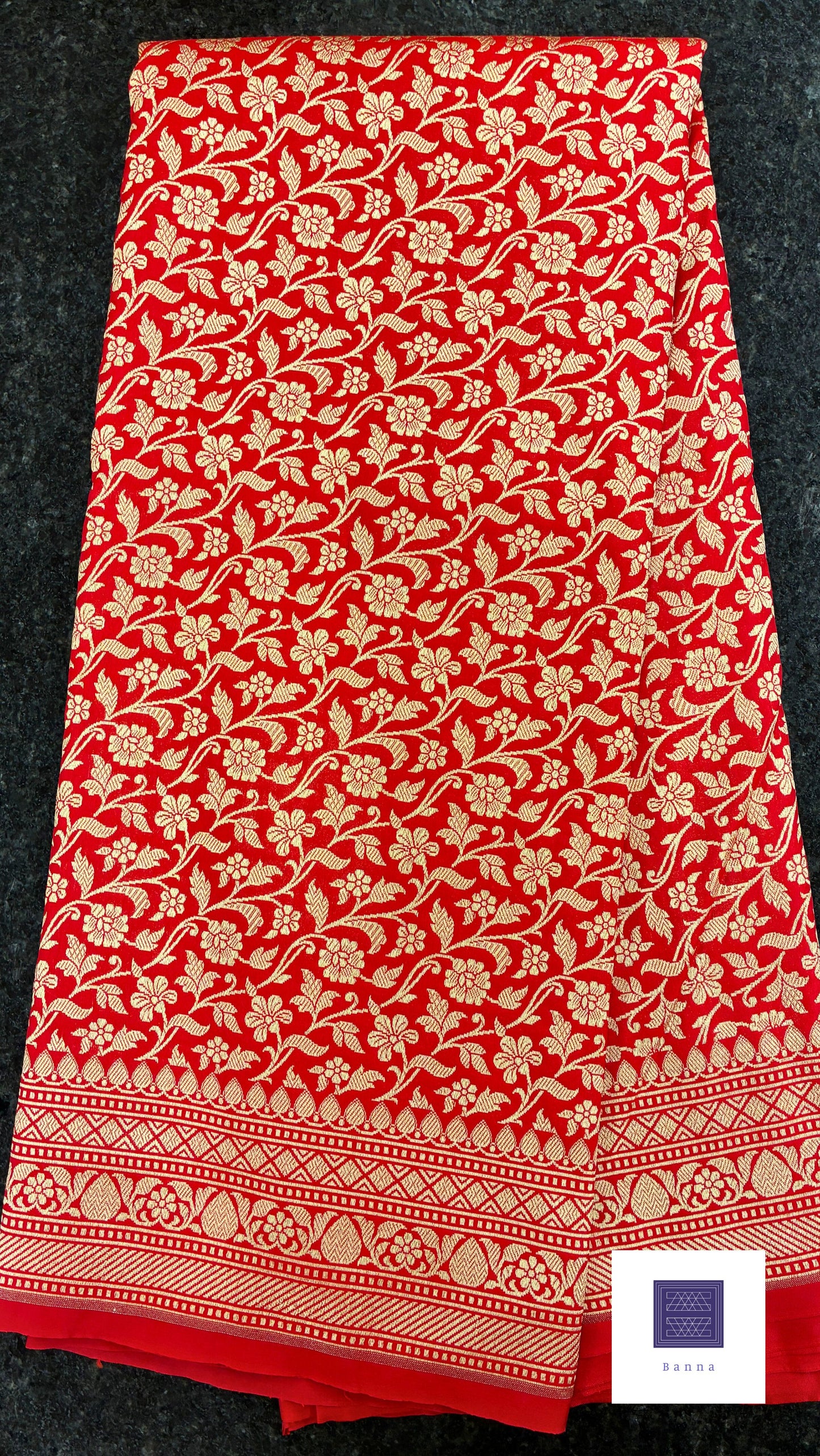 Handloom Katan Silk saree - Bridal Red