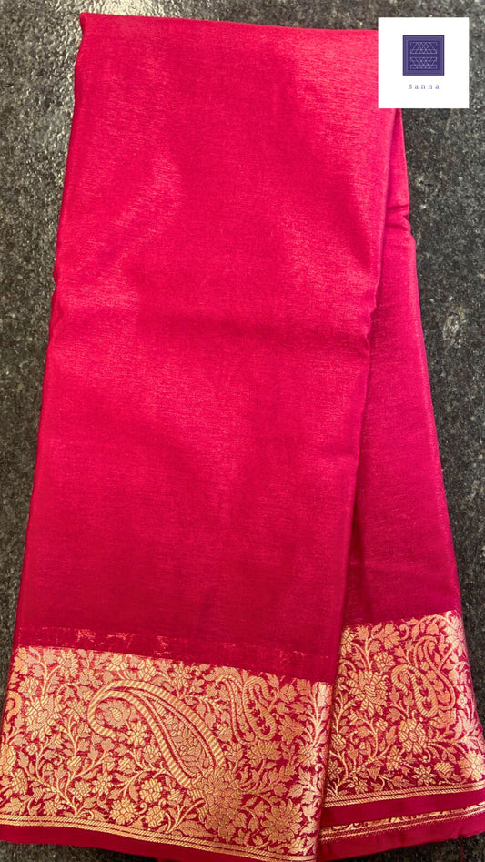 Cotton Silk Solid Maroon saree