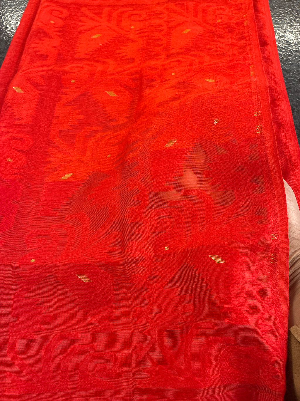 Jamdhani Cotton Saree - Red