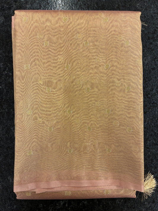 Banna Signature Simple Tissue Saree - Peach