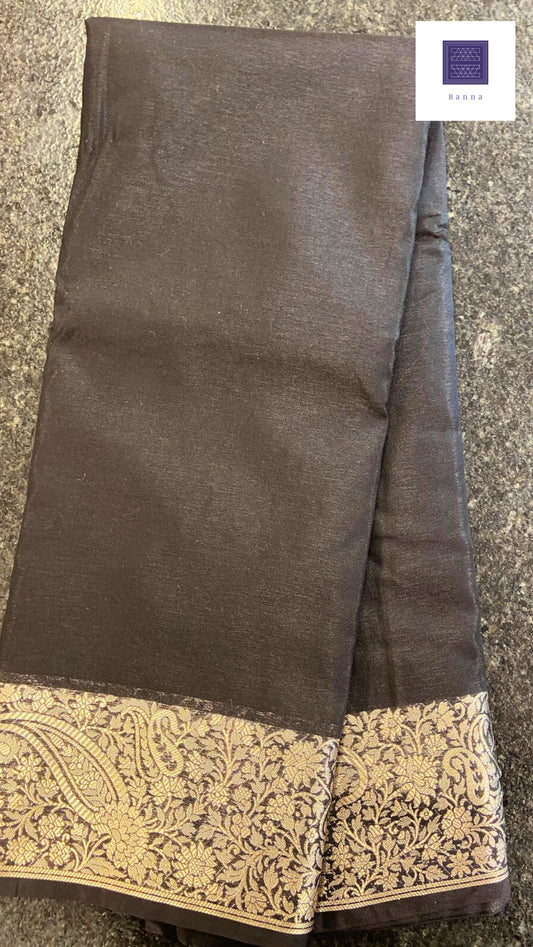Cotton Silk Solid Black saree