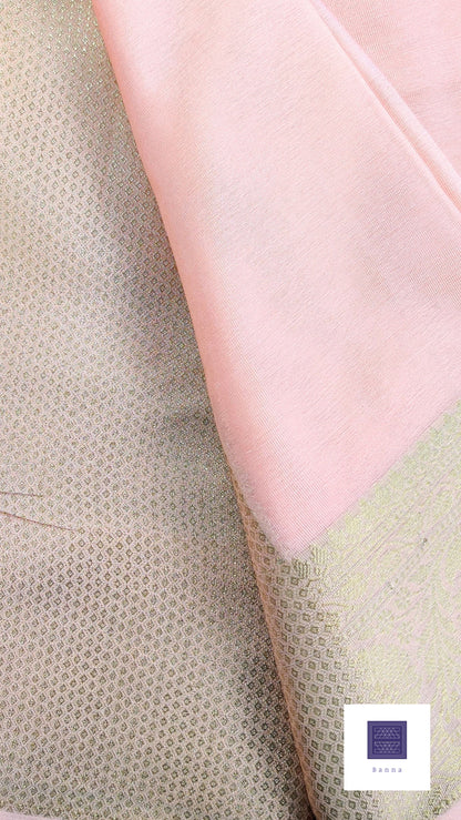Chiffon Silk Solid Baby Pink Saree
