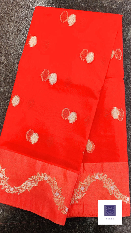 Traditional and Modernity of Banarasi Weaving in Organza saree - Red