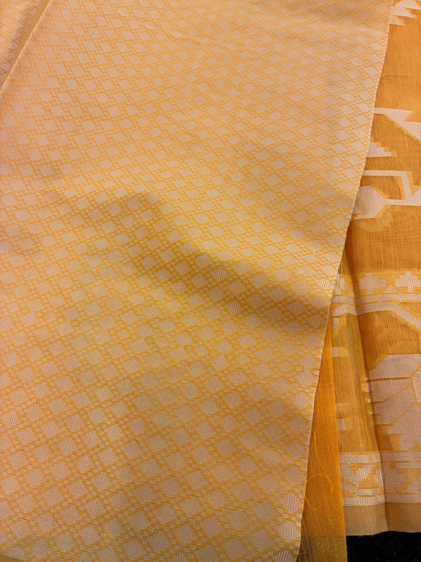 Jamdhani Cotton Saree - yellow
