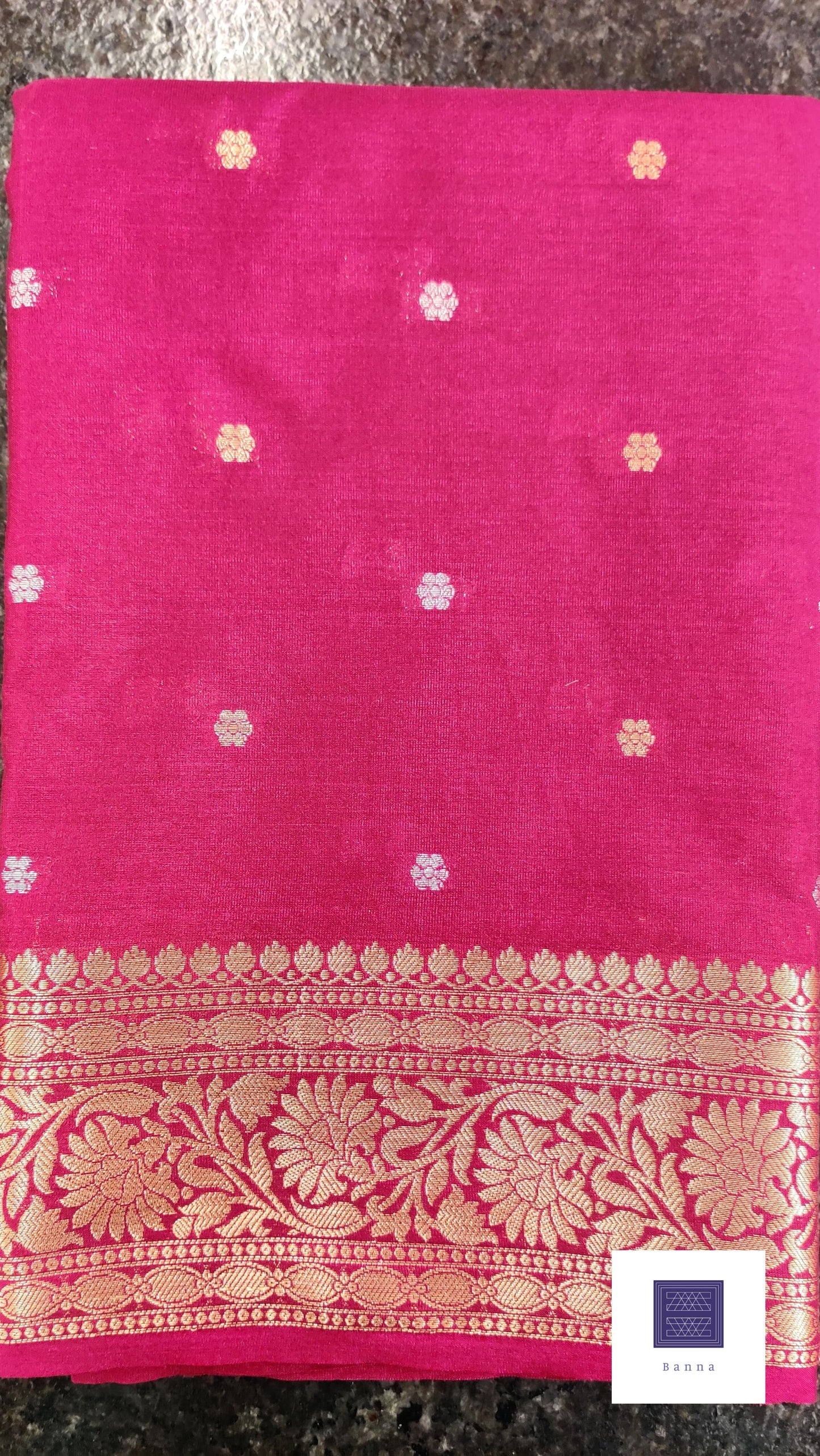 Silver and Gold Classic Buttis in Banarasi saree - Wine Purple