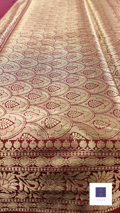 Silver and Gold Classic Buttis in Banarasi saree - Wine Purple