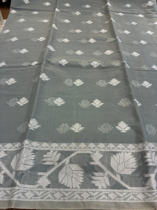Jamdhani Cotton Saree - Grey