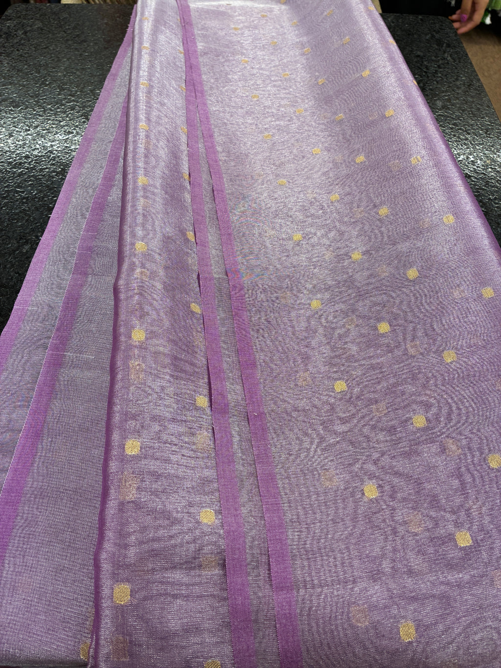 Banna Signature Simple Tissue Saree - Lavender