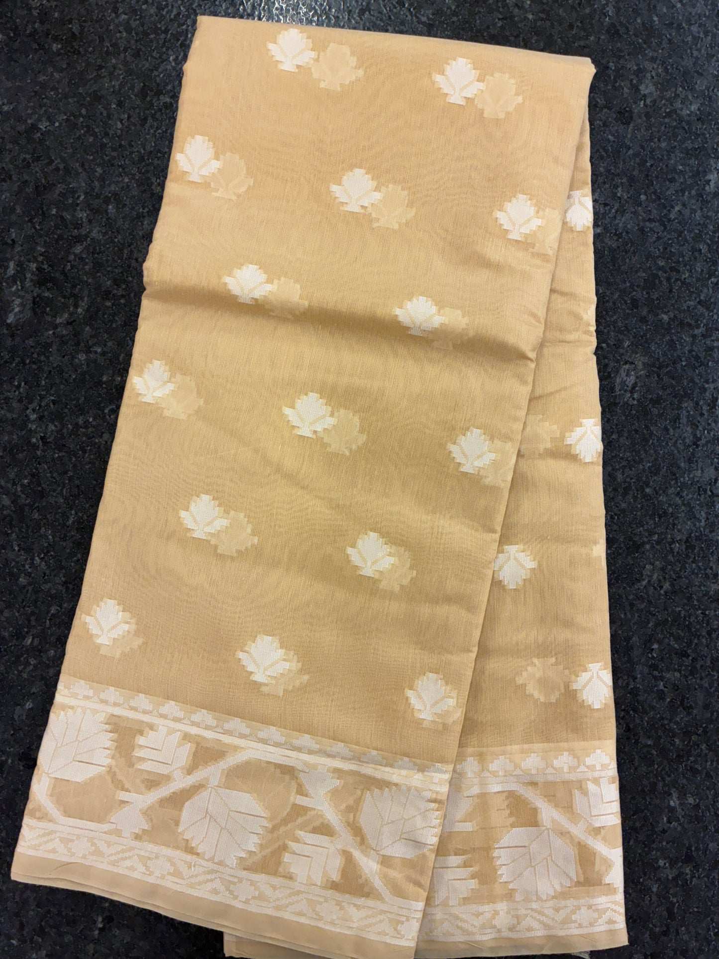 Jamdhani Cotton Saree - Beige