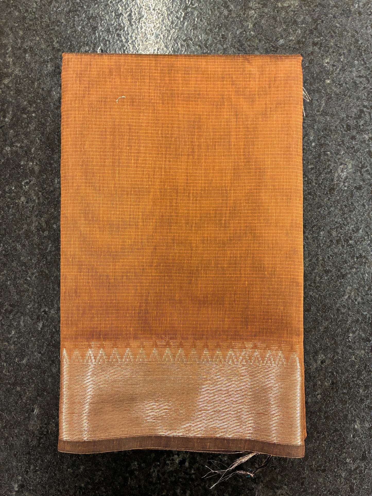 Cotton Saree temple border - Brown