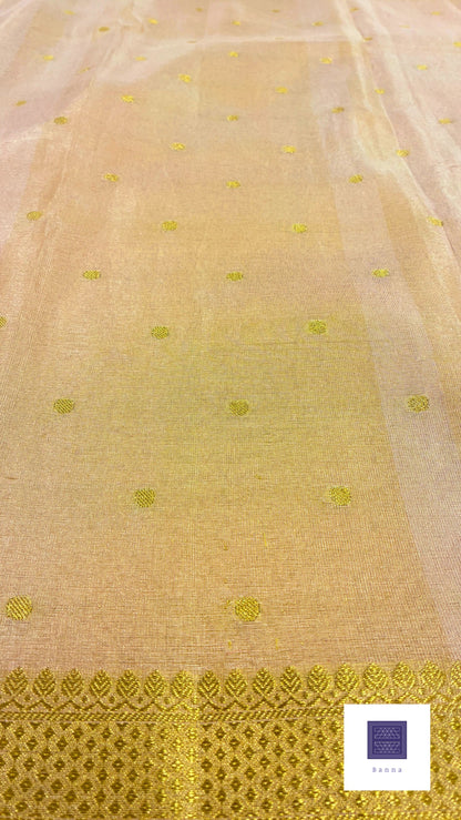 Tissue Silk woven traditional yet modern Banarasi saree - Baby Pink