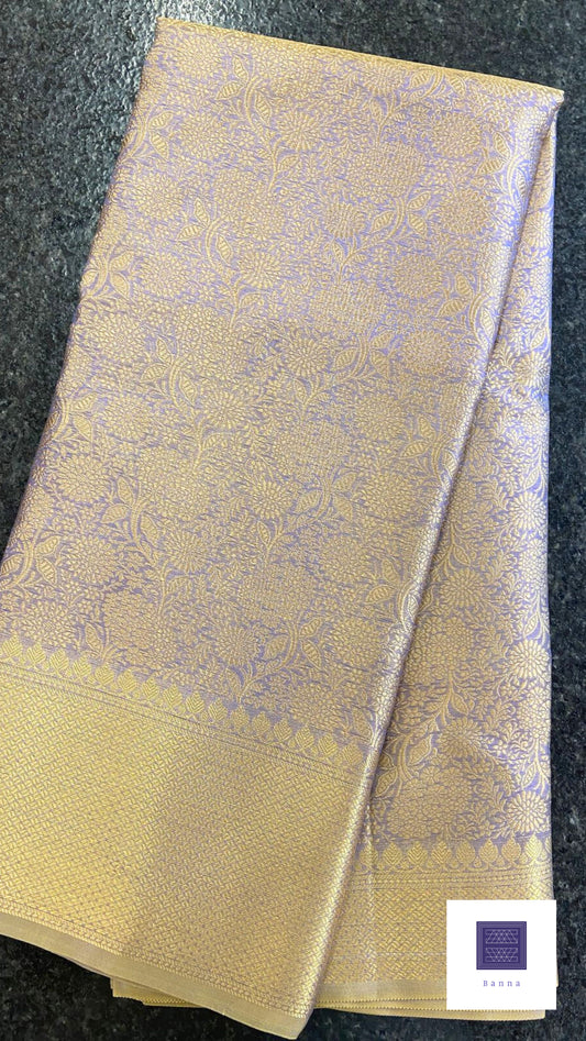 Tissue Brocade saree Kanjeevaram weaving - Lavender Blue