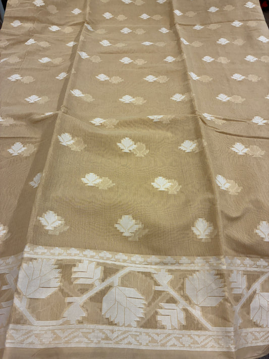 Jamdhani Cotton Saree - Beige