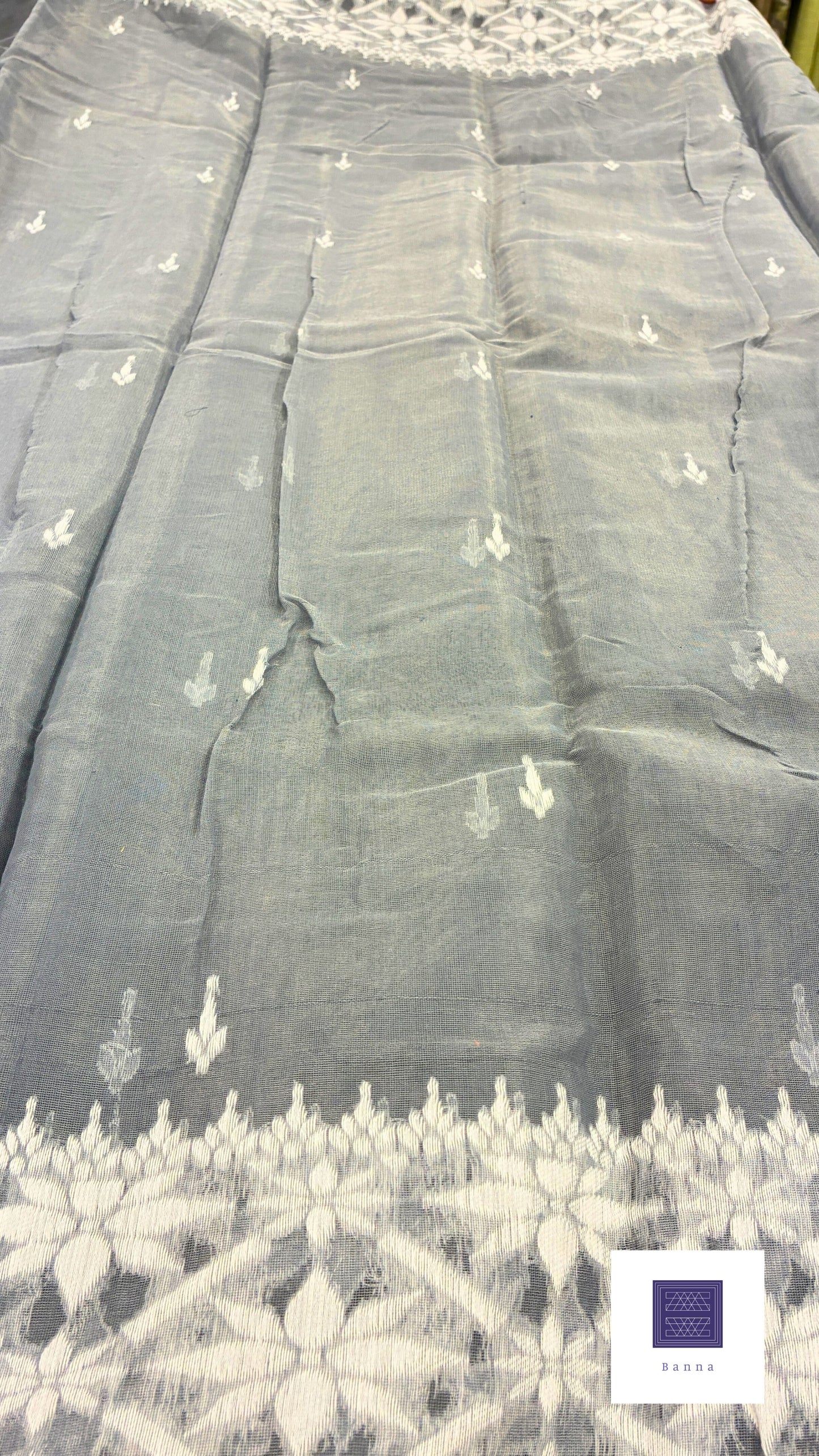 Jamdhani Cotton Saree - Grey