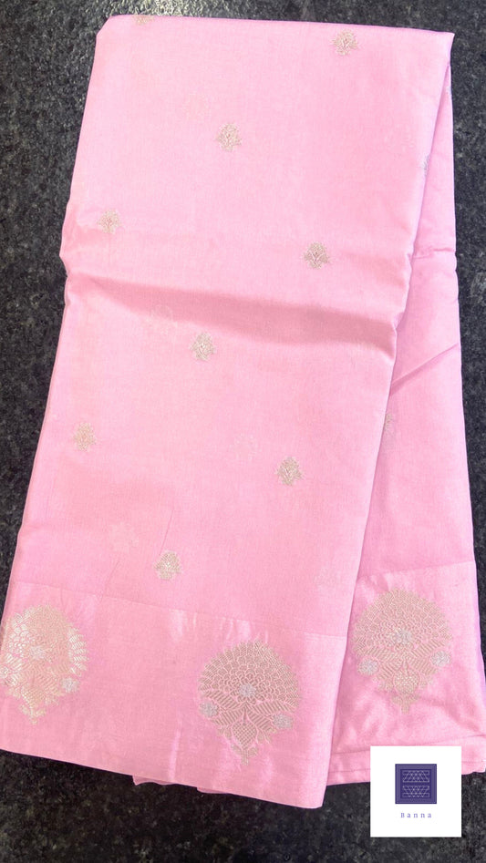 Raw Mango Semi silk saree - Baby Pink