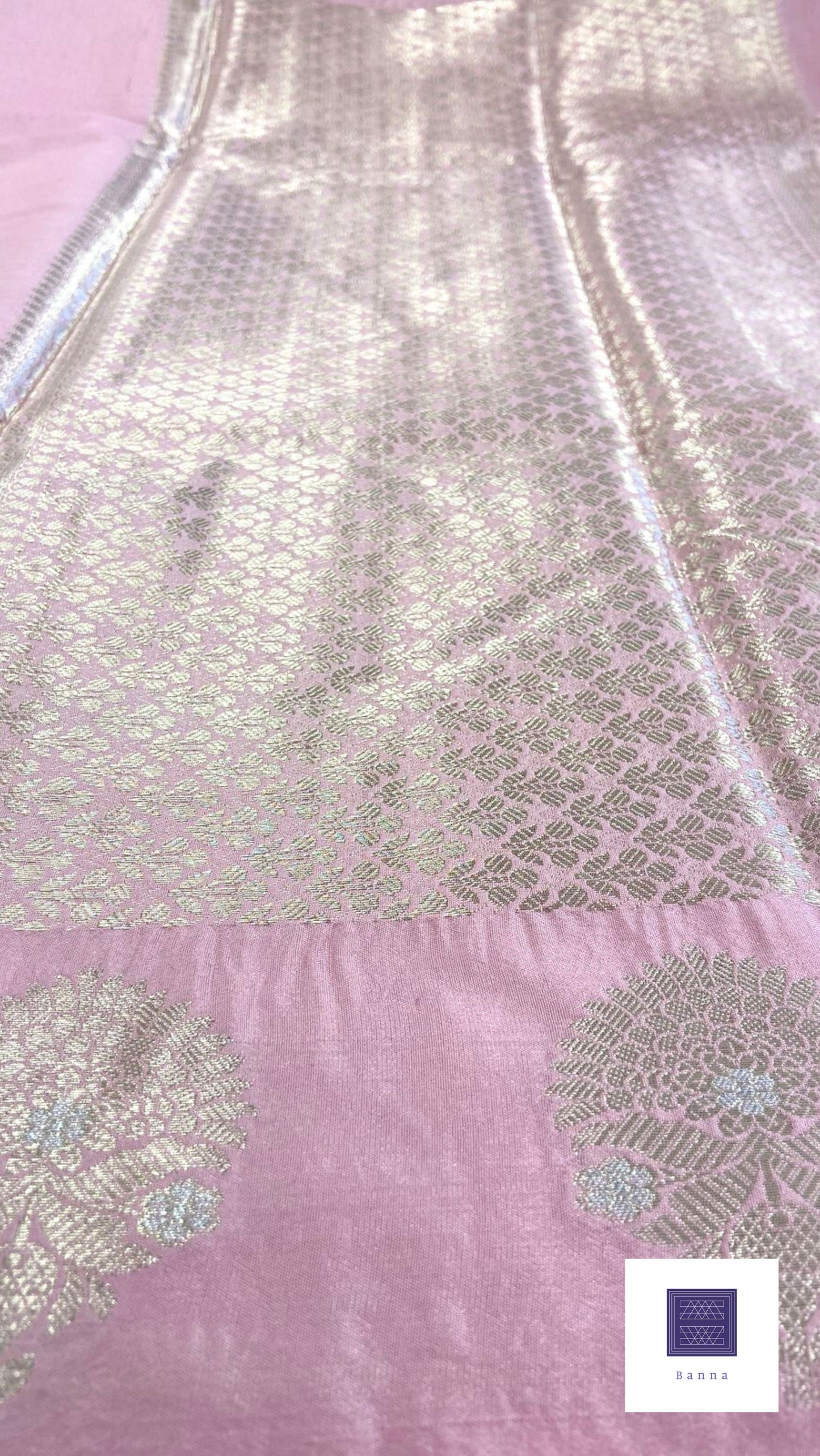 Raw Mango Semi silk saree - Baby Pink
