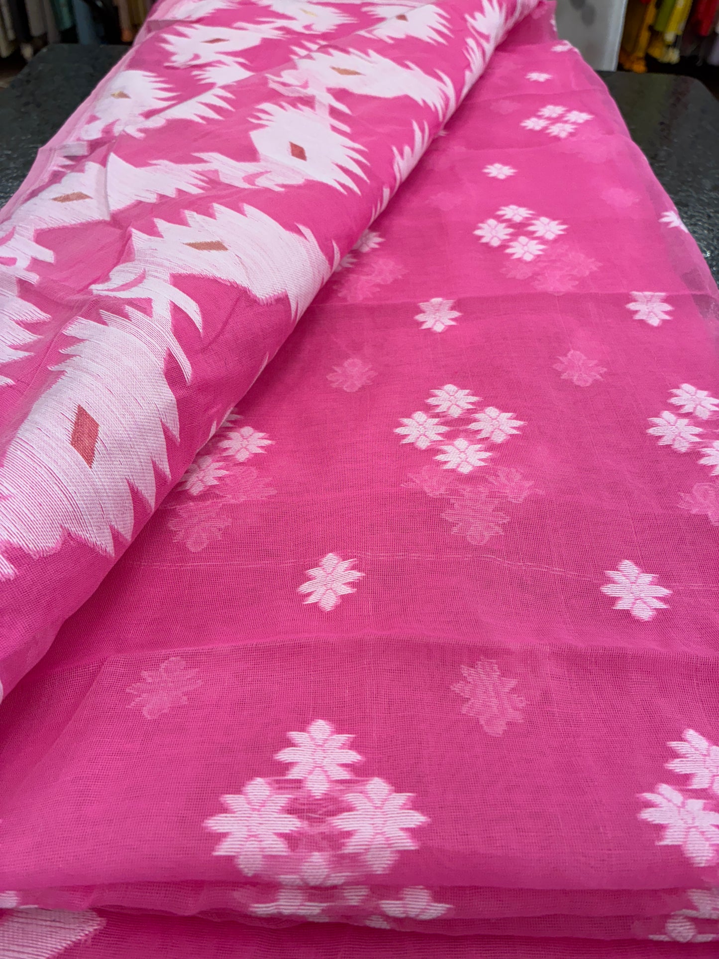 Jamdhani Cotton Saree - Pink