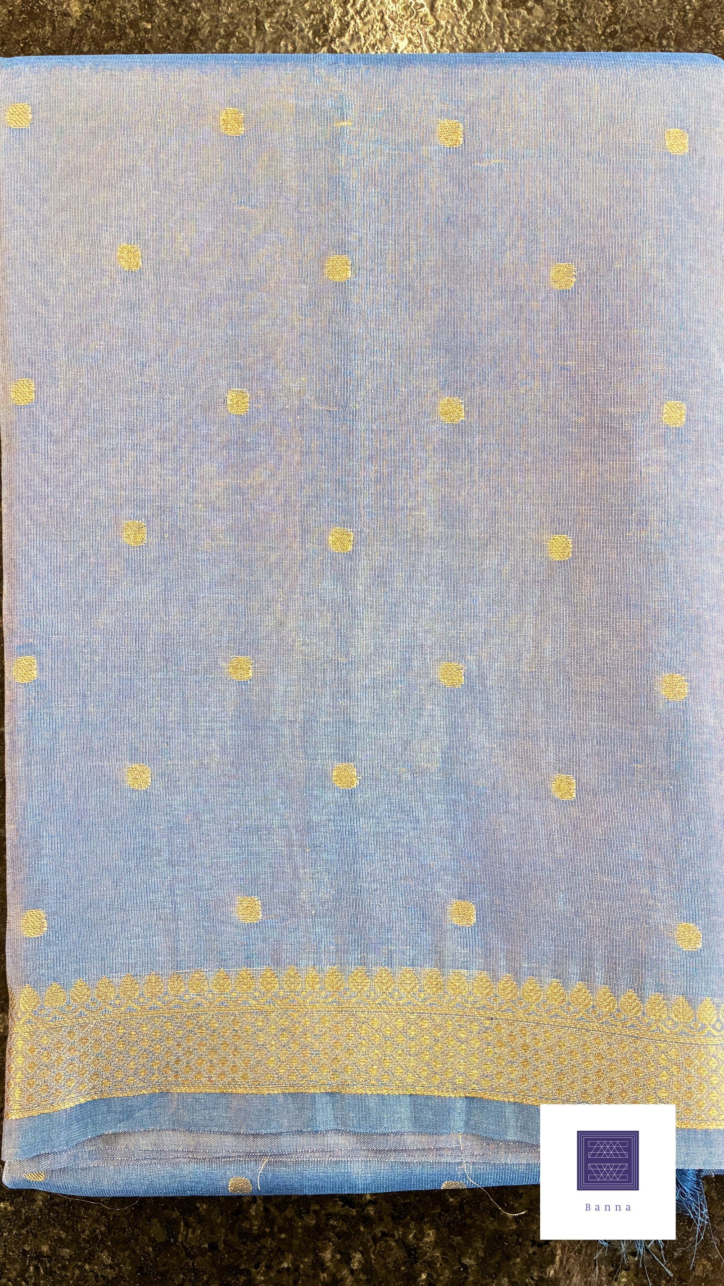 Tissue Silk woven traditional Banarasi saree - Ink Blue