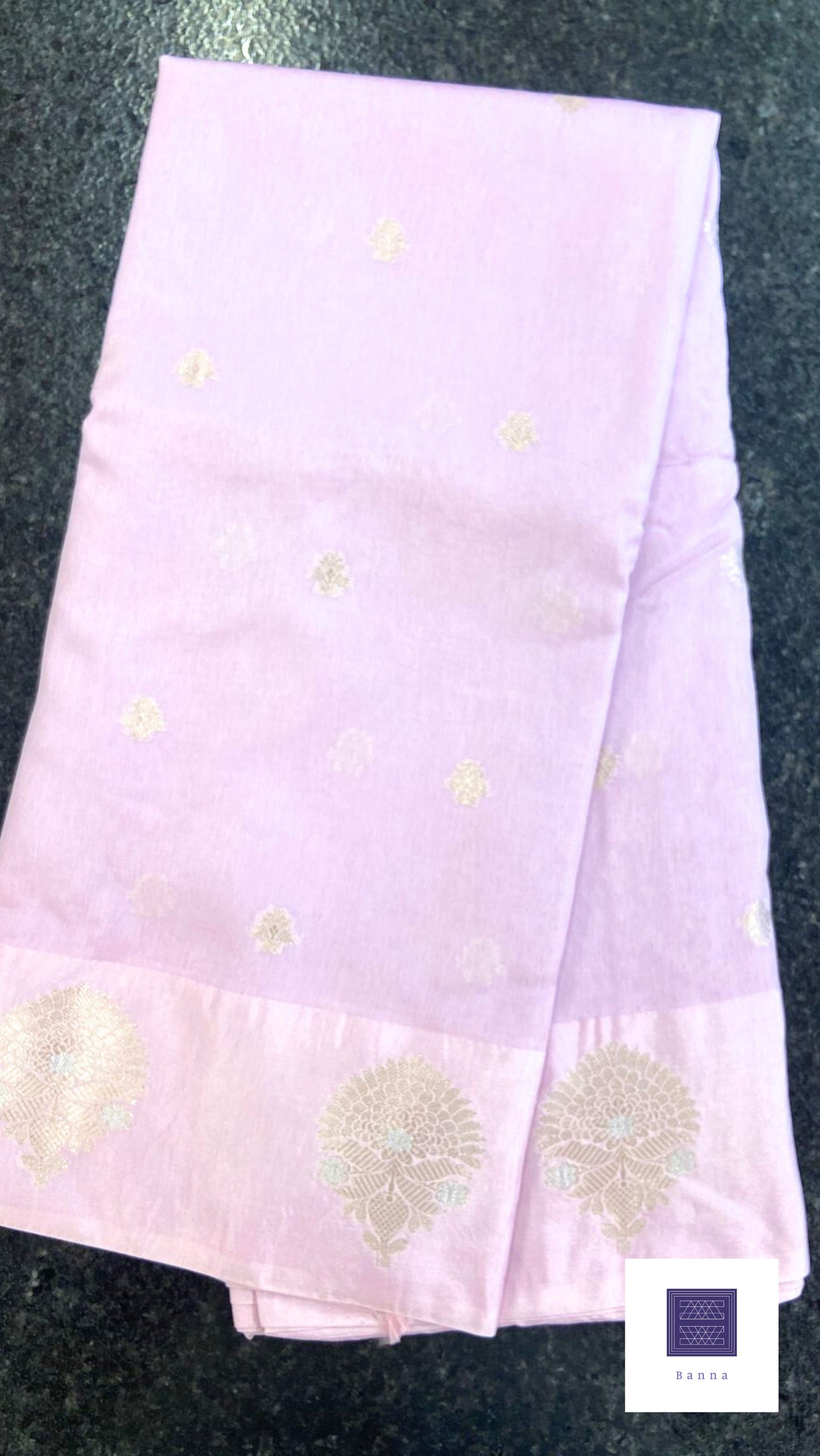 Raw Mango Semi silk saree - Lilac
