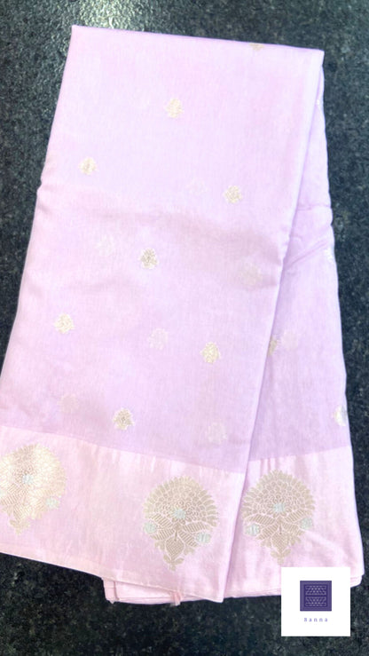 Raw Mango Semi silk saree - Lilac