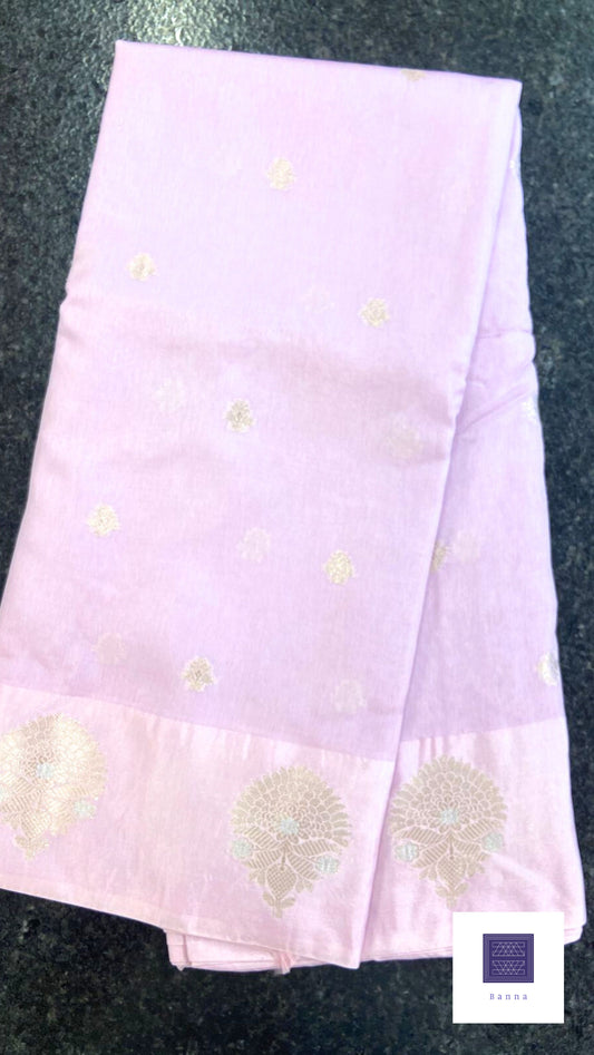 Raw Mango Semi silk saree - Lilac