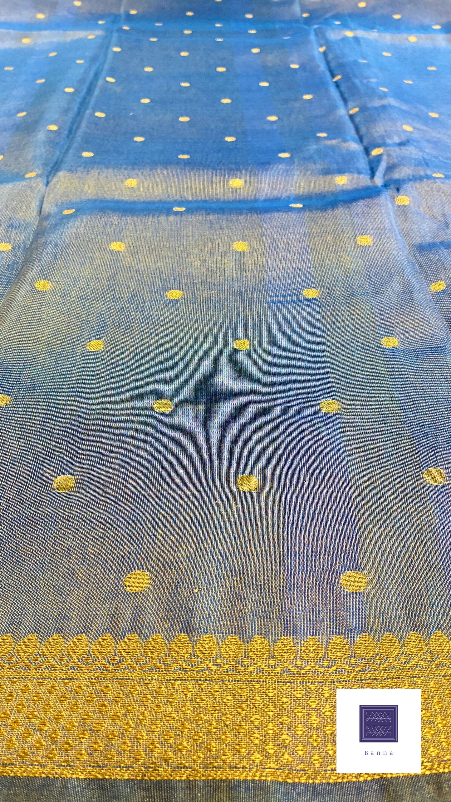 Tissue Silk woven traditional Banarasi saree - Ink Blue