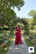 Maroon Solid Organza saree - Banna's signature solid organza saree
