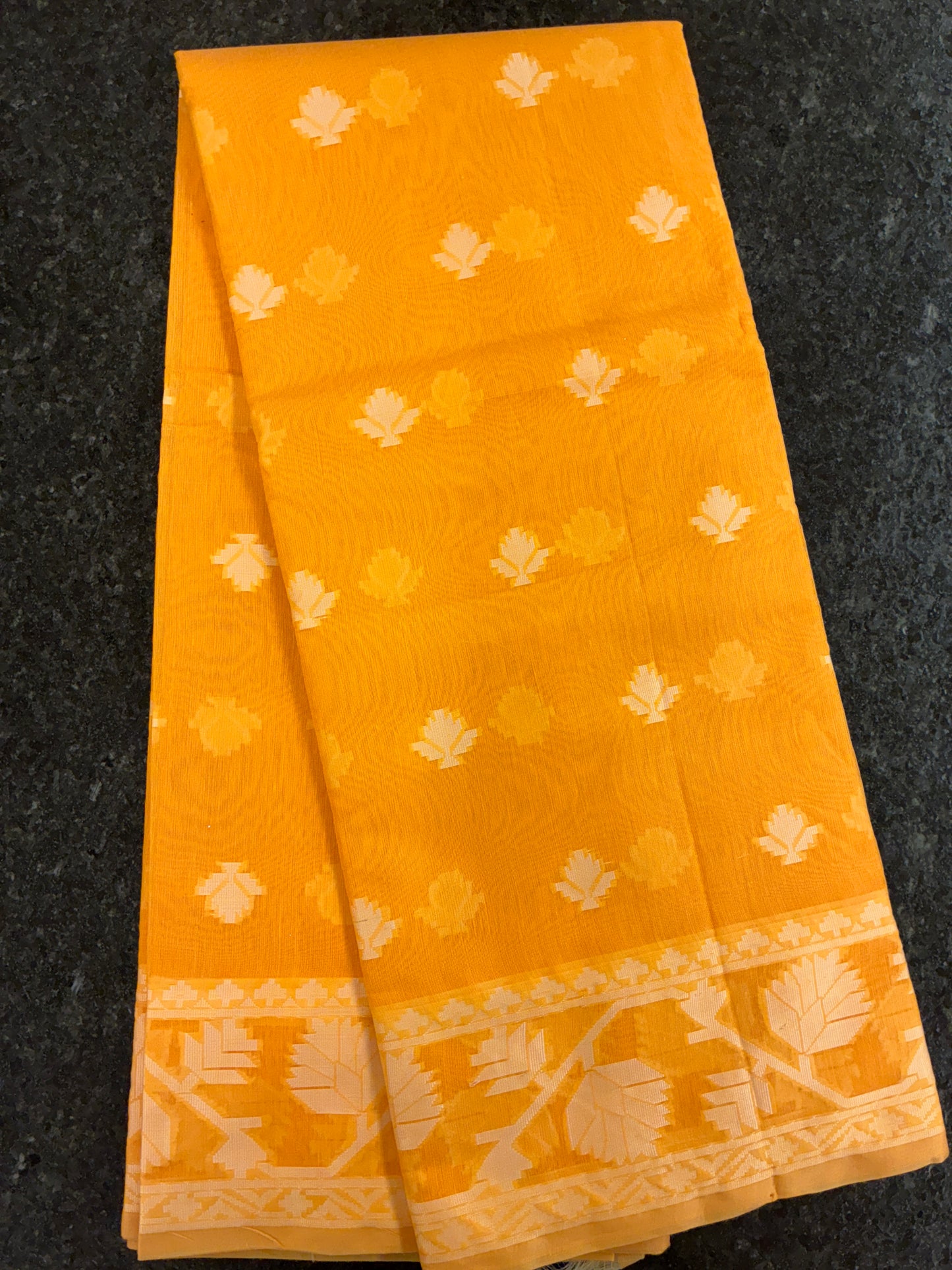 Jamdhani Cotton Saree - yellow