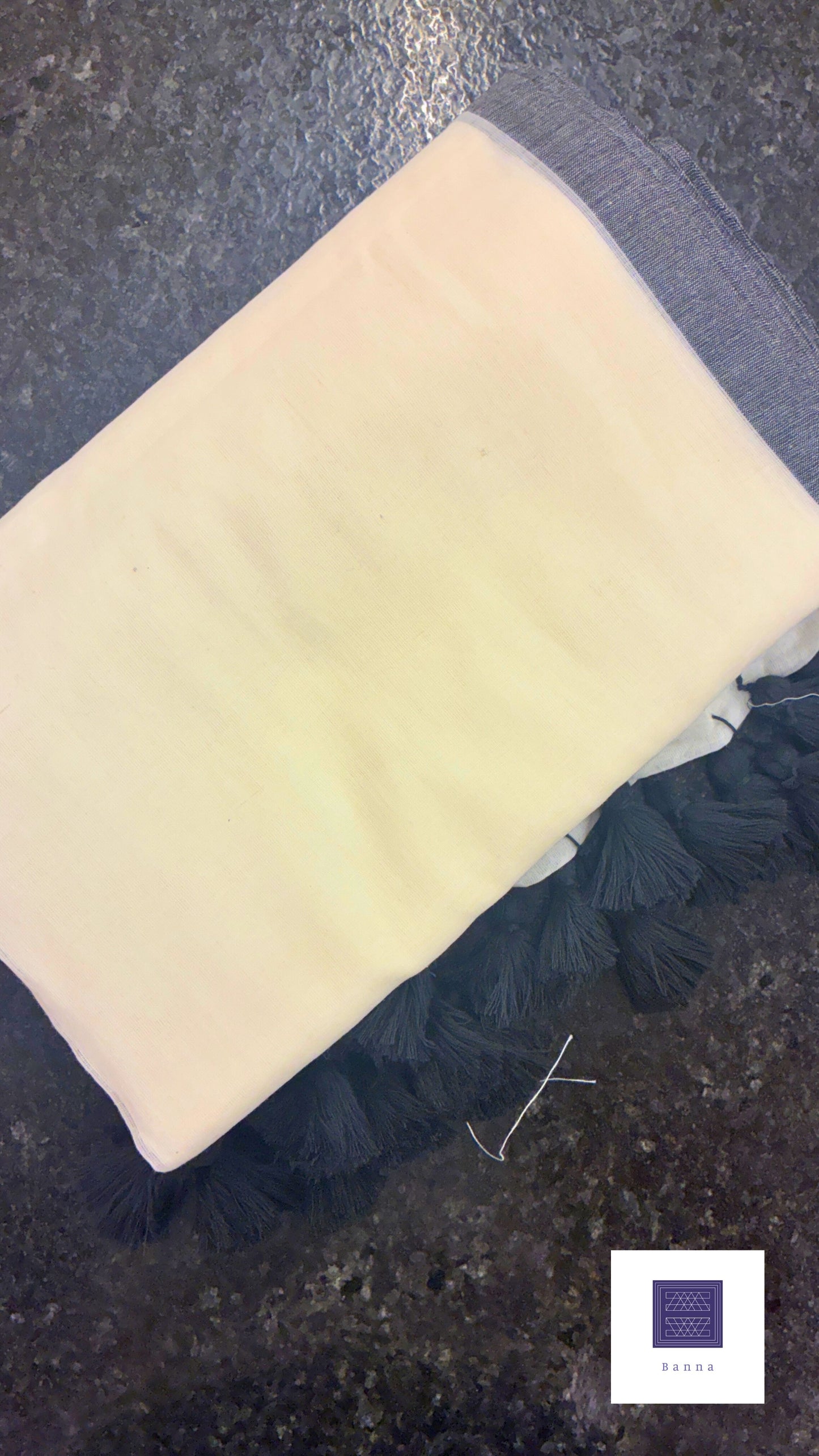 Soft Mul Cotton saree - White with Black border