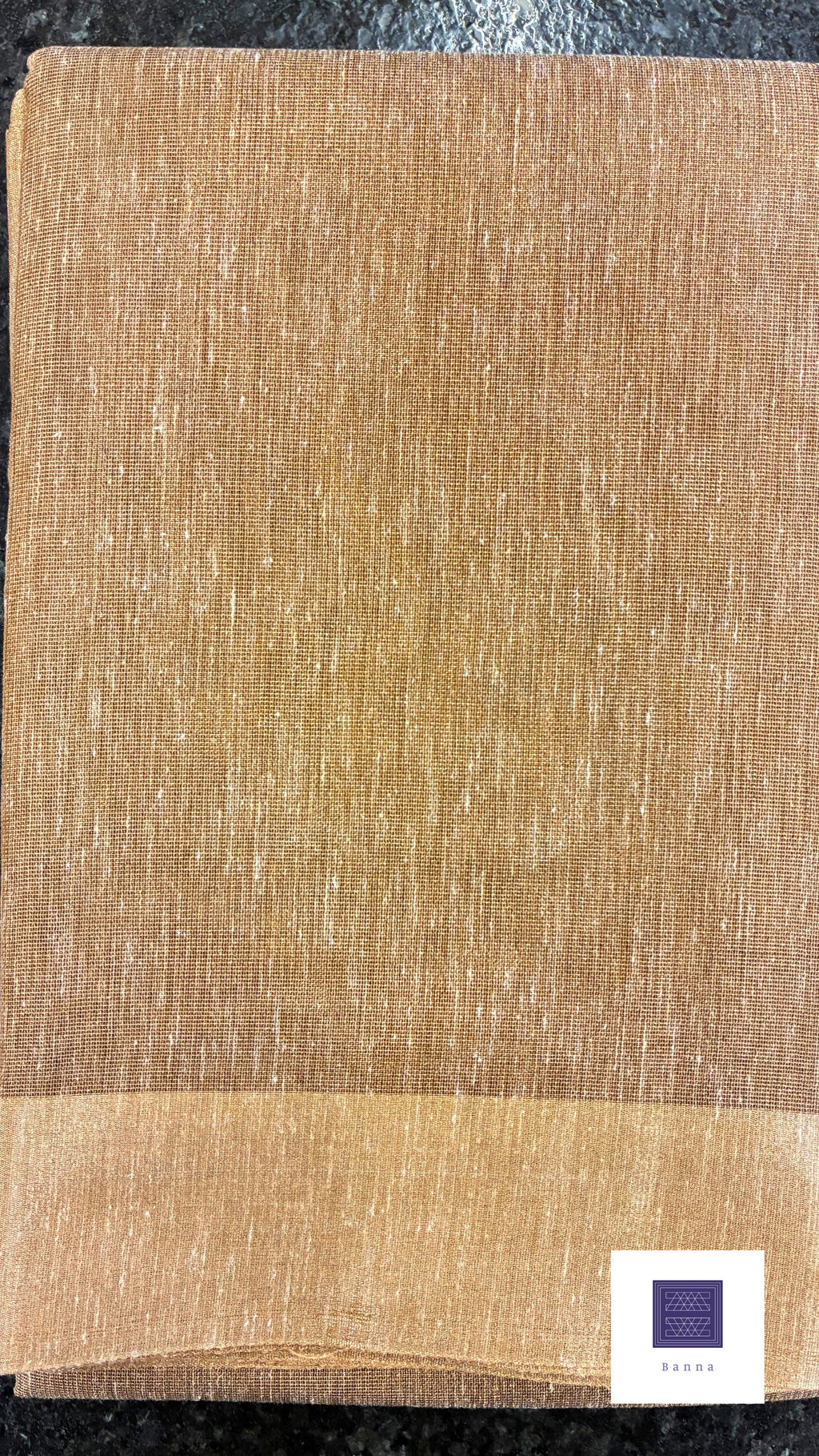 Linen Tissue saree - Khaki