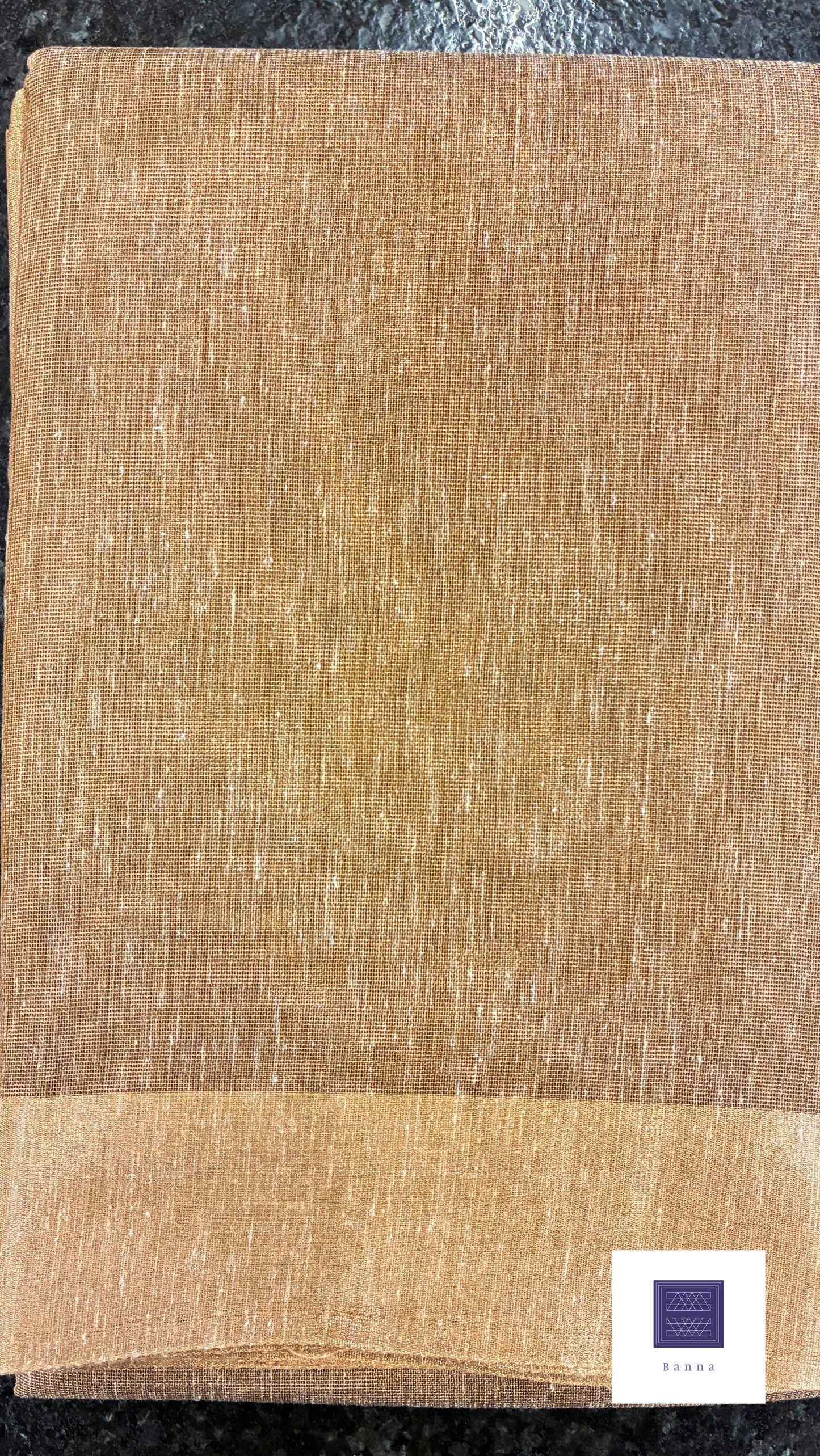 Linen Tissue saree - Khaki