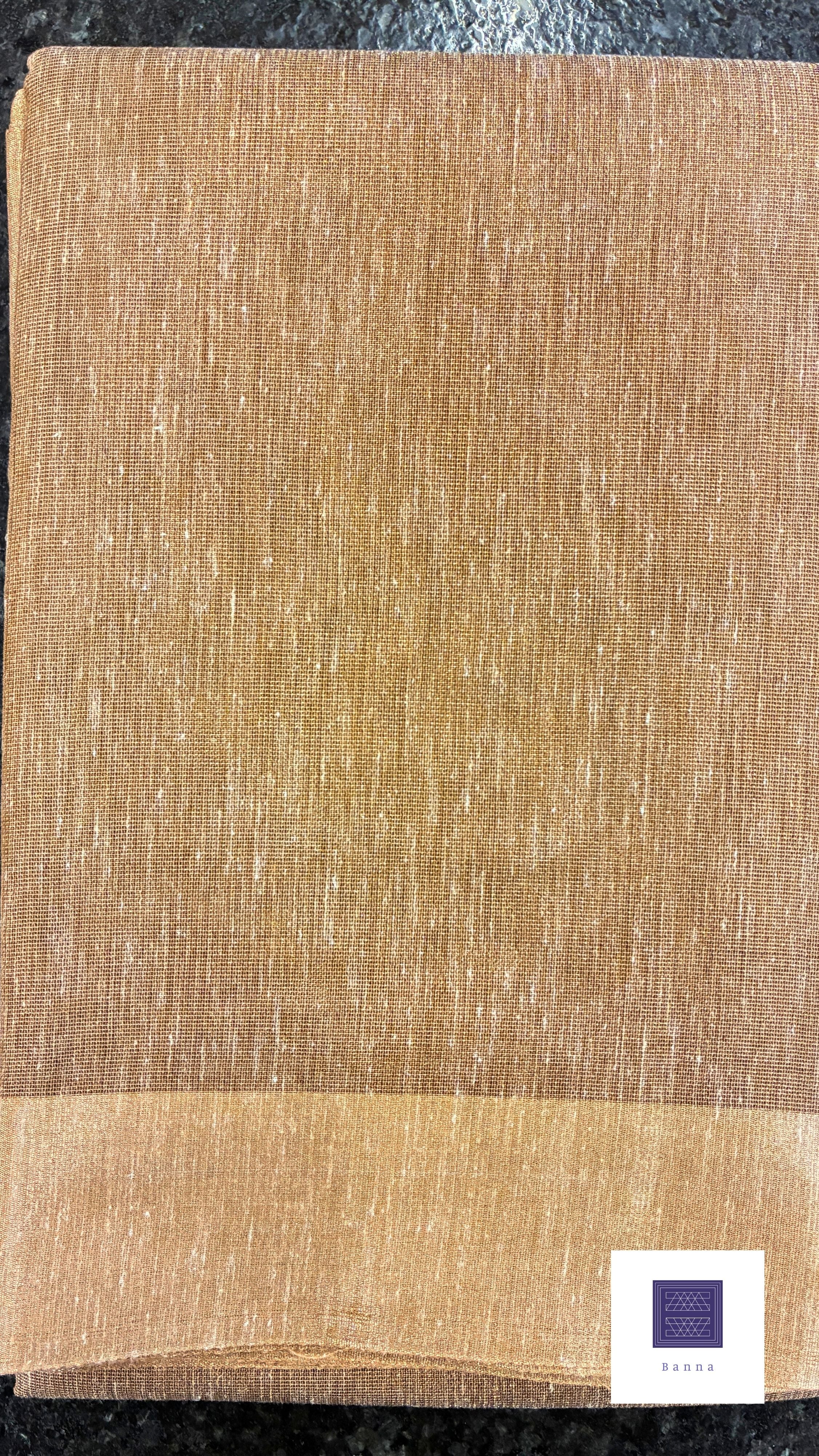 Linen Tissue saree - Khaki