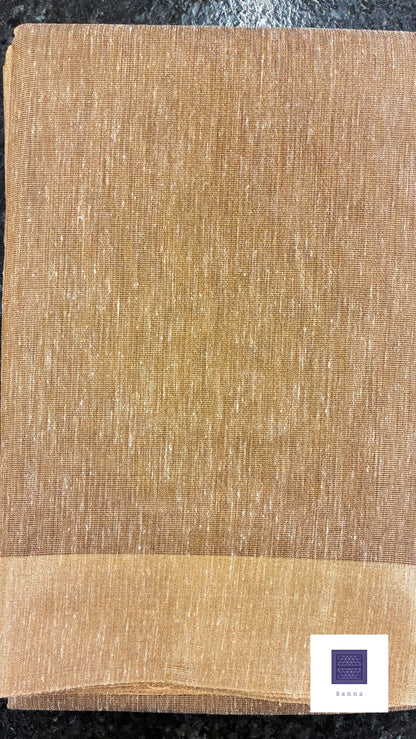 Linen Tissue saree - Khaki