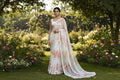 Cotton floral prints saree - Light gray