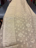 Banarasi Crush Tissue Saree in butti pattern- Gold and Cream