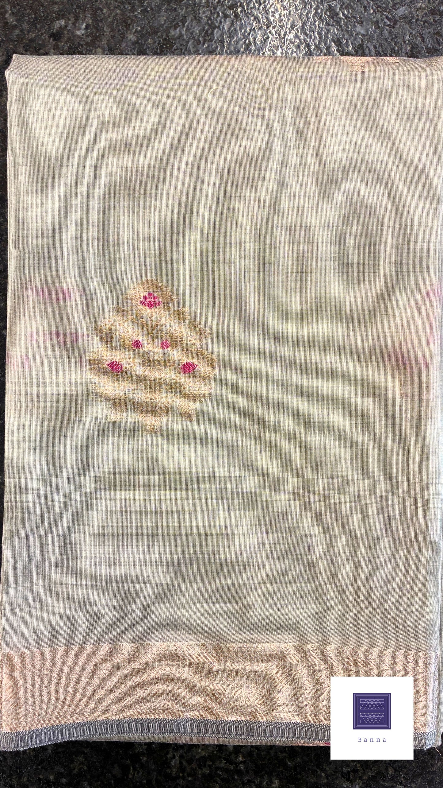 Silk Cotton with Meenakari thread work  - Light Green